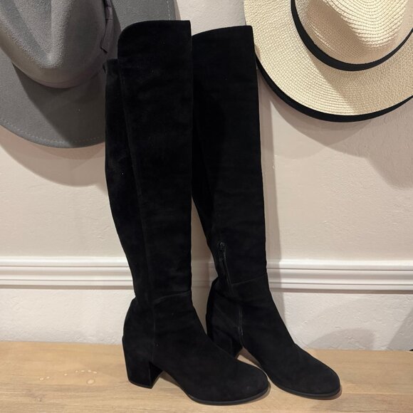 Stuart Weitzman “ALLJACK” Over the Knee black suede boot, size 7.5 - Picture 1 of 6